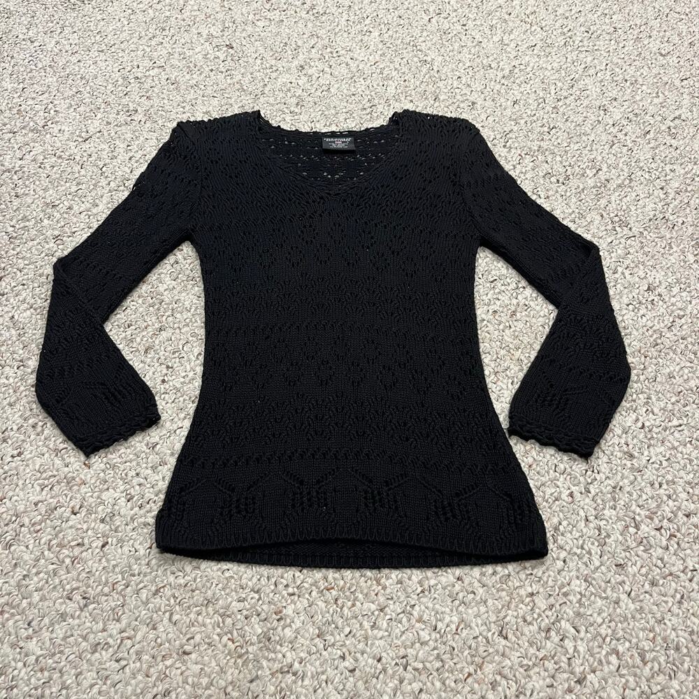 Polo Ralph Lauren Jeans Co Open Knit Crochet Sweater S Preppy Festival Casual